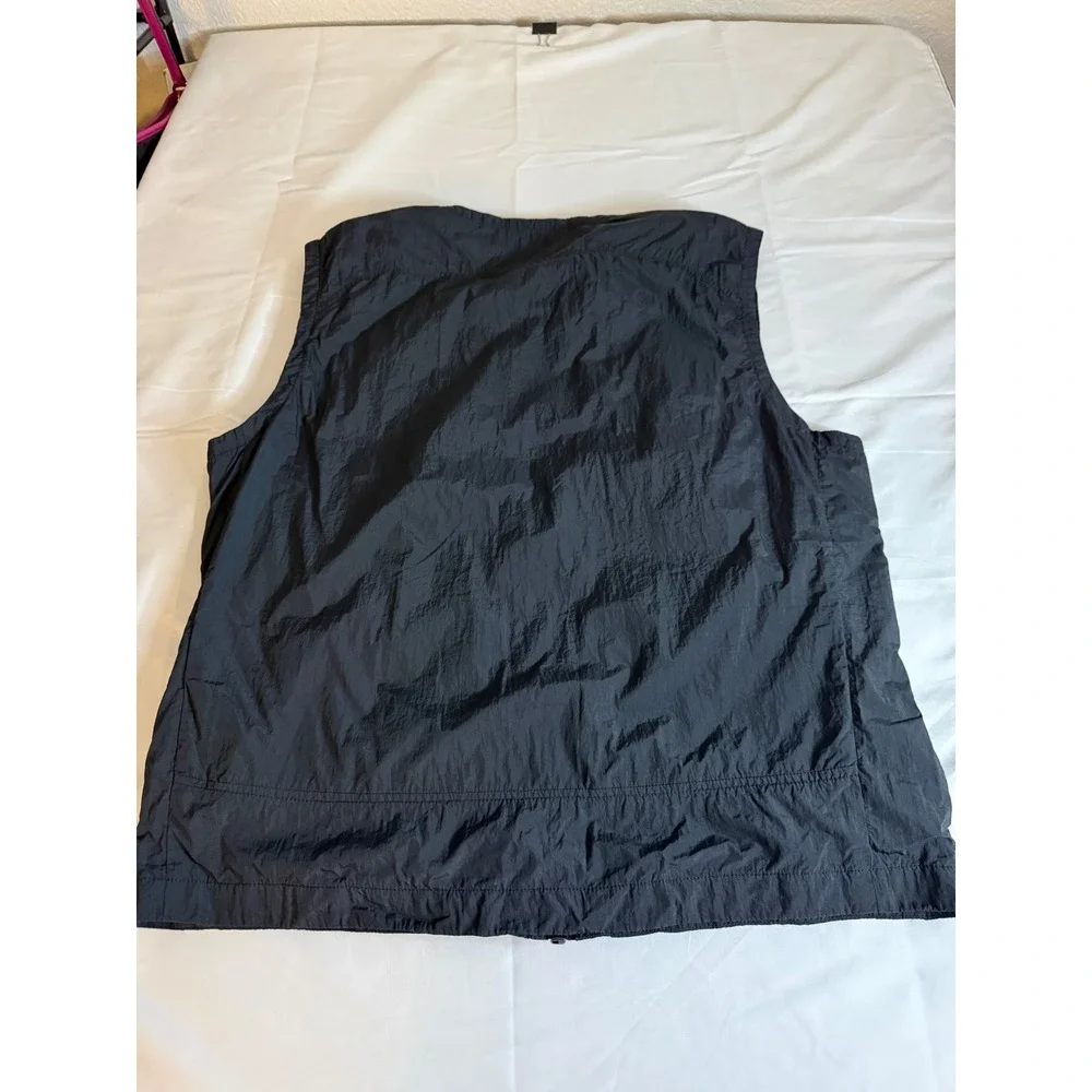 American Eagle Mens Performance Outerwear Utility Vest Black Nylon Cargo Large